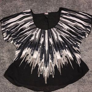 Black and Grey with Sequence Blouse
